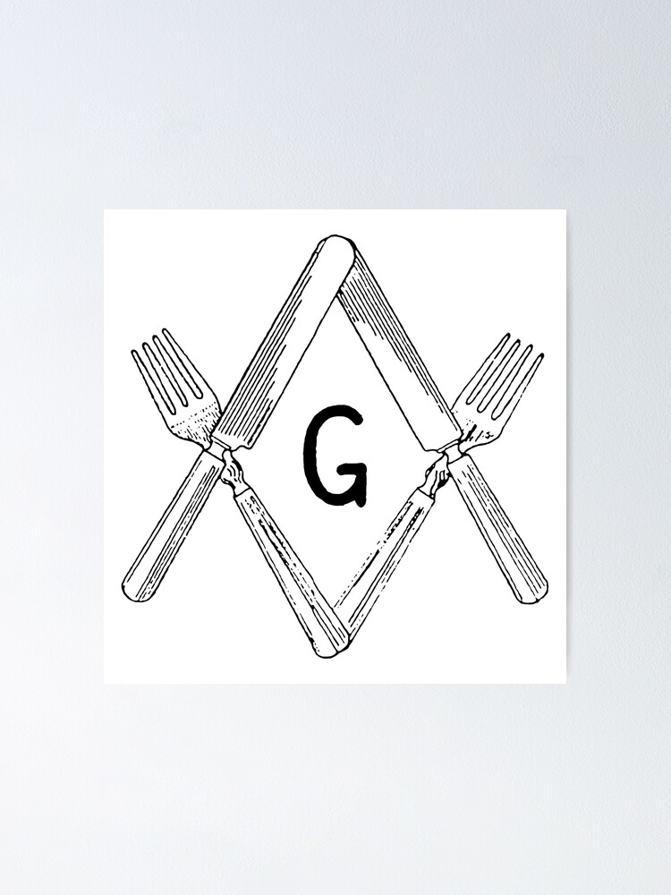 "Masonic Fork and Knife Degree Square and Compass" Poster for Sale by
