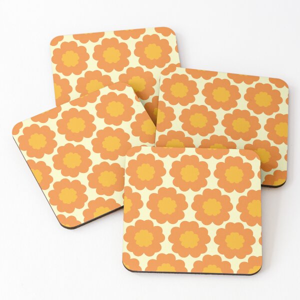 Item preview, Orange Flower Power Seamless Pattern Print designed and sold by ClaudiaFlores.