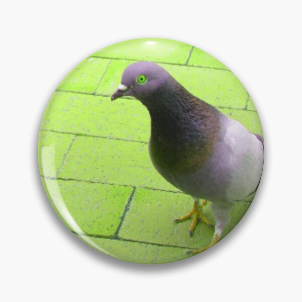 Item preview, pigeon in neon green designed and sold by AspieConjures.