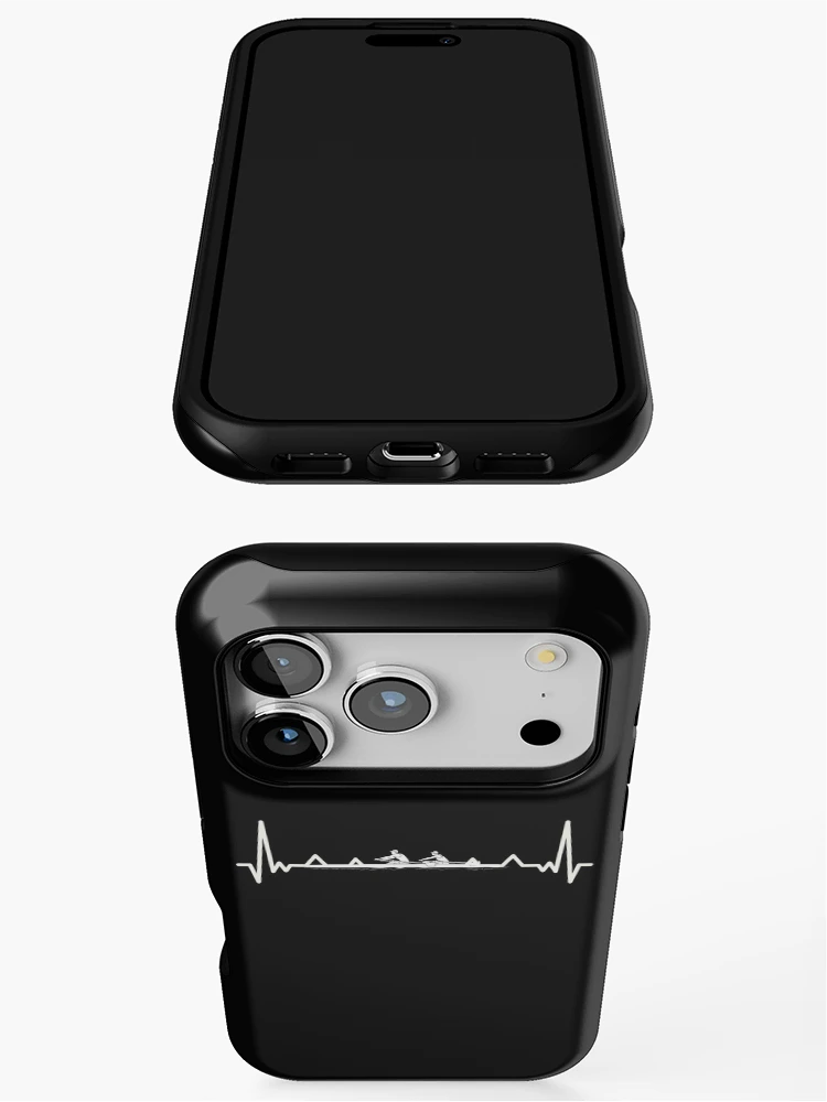 Thumbnail 3 of 4, iPhone Case, Heartbeat Rowing Rower Rowing Boat Loves Boat Racing designed and sold by Nessshirts.
