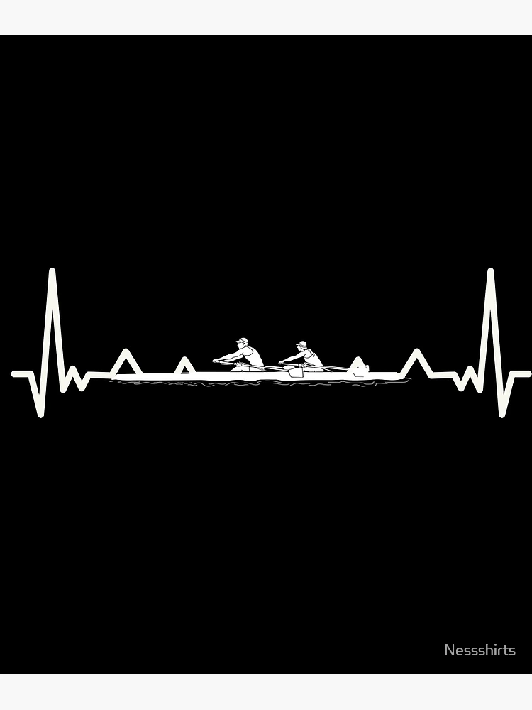 Thumbnail 3 of 3, Canvas Print, Heartbeat Rowing Rower Rowing Boat Loves Boat Racing designed and sold by Nessshirts.