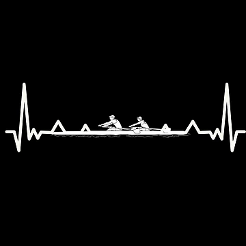 Artwork thumbnail, Heartbeat Rowing Rower Rowing Boat Loves Boat Racing by Nessshirts