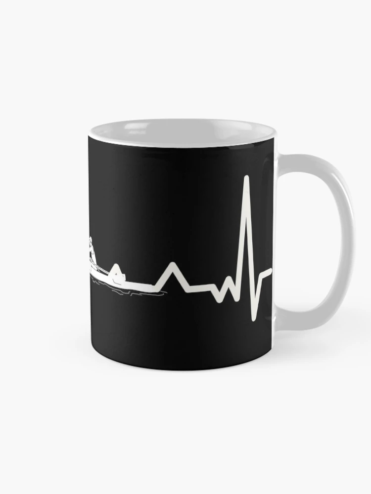 Thumbnail 3 of 6, Coffee Mug, Heartbeat Rowing Rower Rowing Boat Loves Boat Racing designed and sold by Nessshirts.