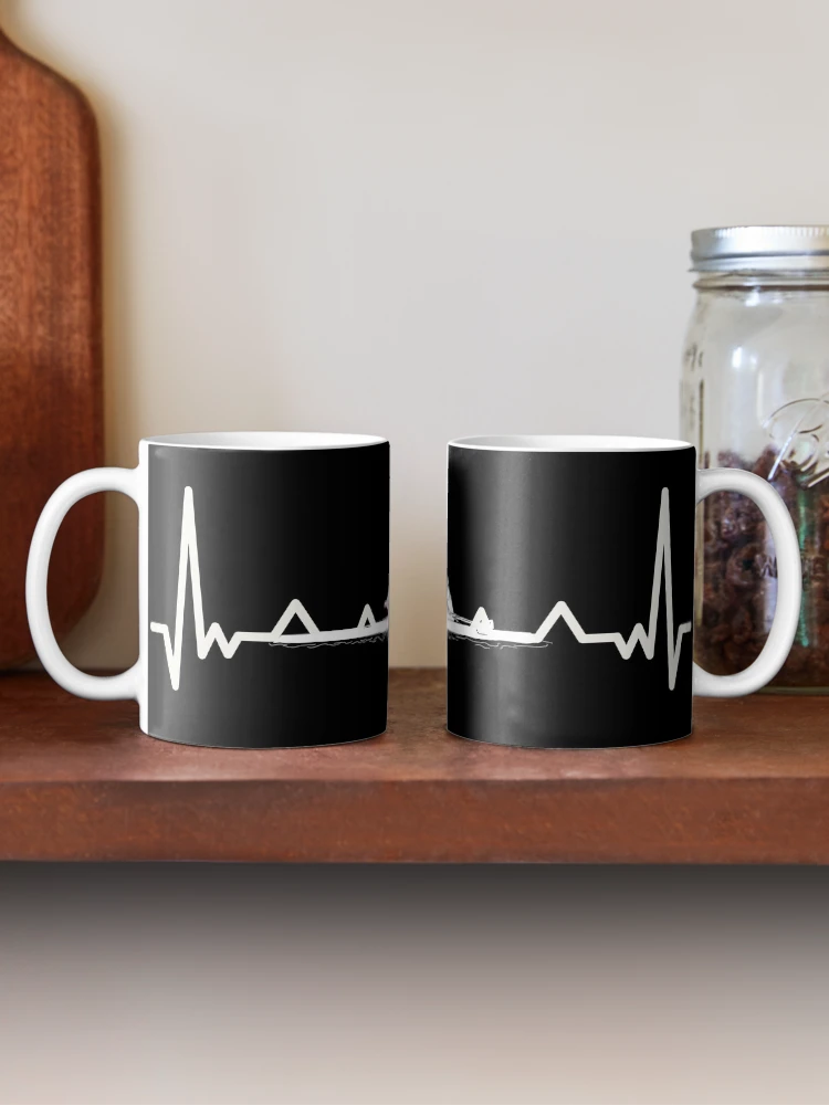 Thumbnail 2 of 6, Coffee Mug, Heartbeat Rowing Rower Rowing Boat Loves Boat Racing designed and sold by Nessshirts.