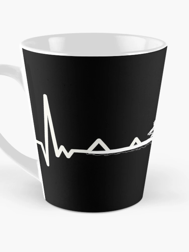Thumbnail 3 of 4, Coffee Mug, Heartbeat Rowing Rower Rowing Boat Loves Boat Racing designed and sold by Nessshirts.