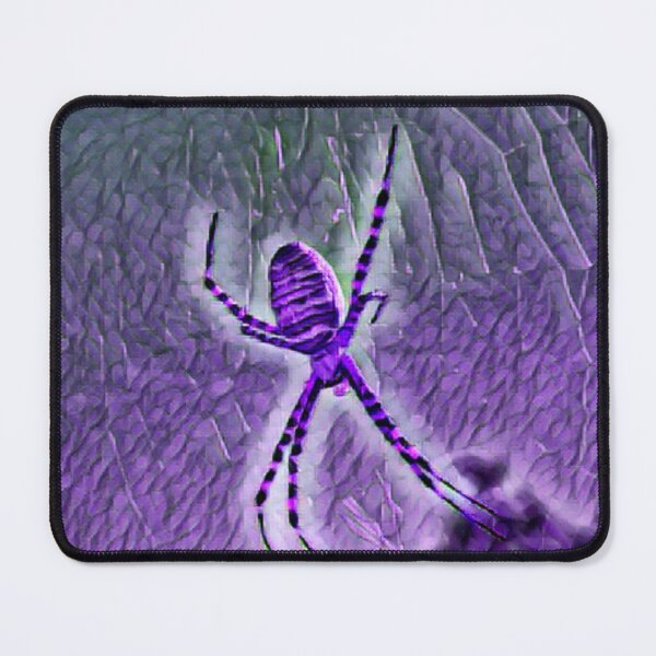 Item preview, spider on a web in neon purple designed and sold by AspieConjures.