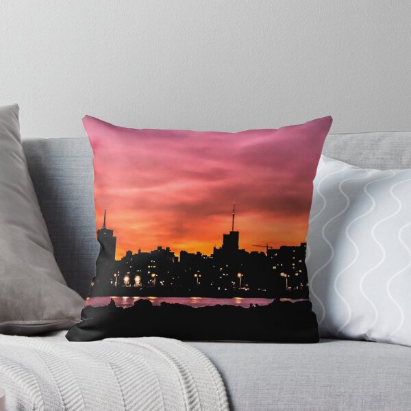 Item preview, Cityscape Sunset Scene, Montevideo, Uruguay designed and sold by DFLC Prints.