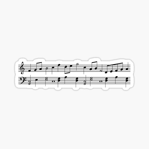 piano music manuscript design Sticker