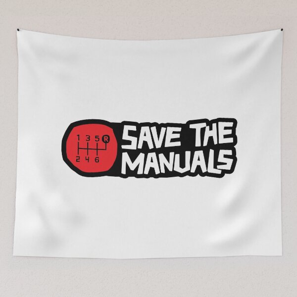 Item preview, Save the Manuals - Reverse on the top right - Red color designed and sold by ApexFibers.