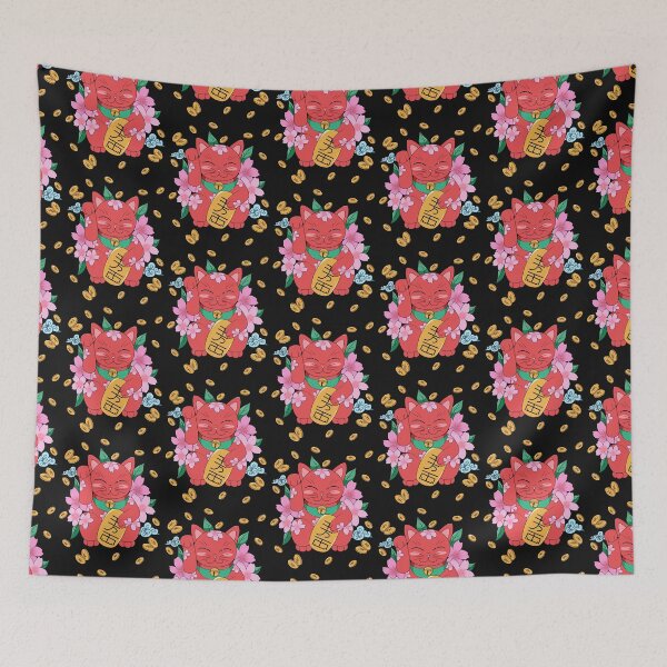 Item preview, Maneki neko with cerezo flower japanese  designed and sold by Natsukittyart.