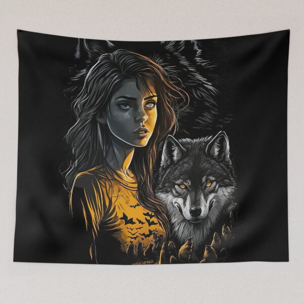 Item preview, Wolf and Girl Illustration designed and sold by amersoliman.