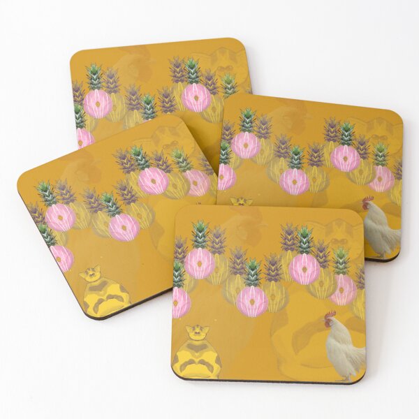 Item preview, weird donut pineapple chicken and cat designed and sold by AspieConjures.