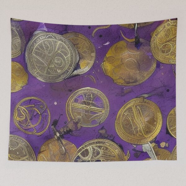 Item preview, Pattern, Coins Purple Gold Silver and Bronze designed and sold by Canadamarsworks.