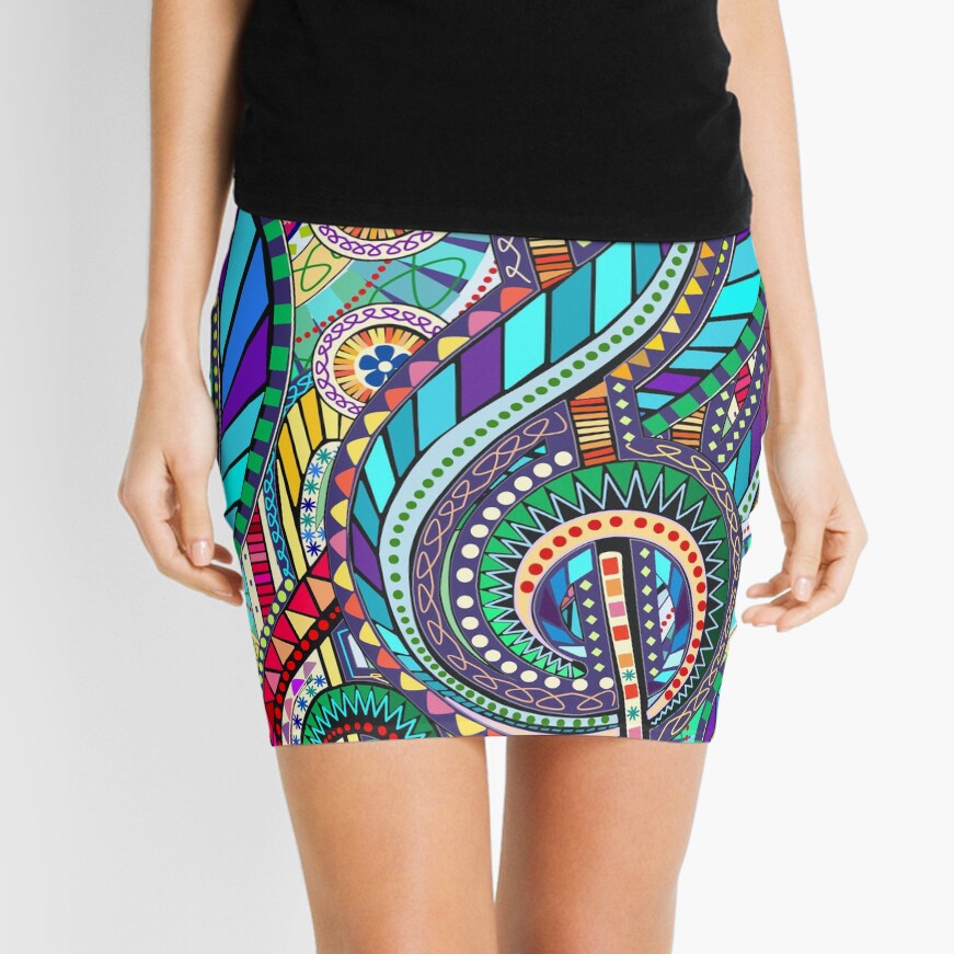 Music Carnival Design Mini Skirt