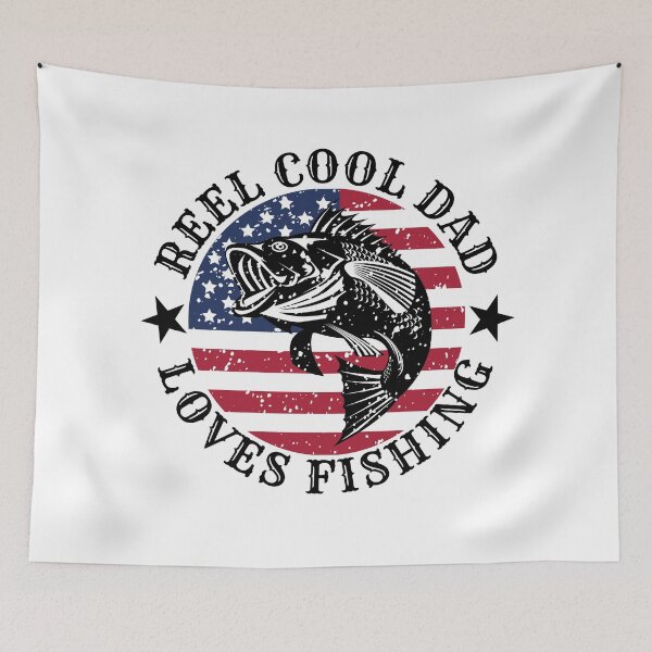 Item preview, Retro Vintage USA Flag Father Day Cool Dad Loves Fishing designed and sold by 27th-Tee.