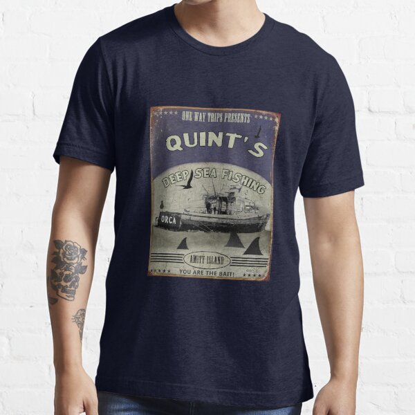 Quint's Shark Fishing (One Way Trips) Essential T-Shirt for Sale by The  Aloof