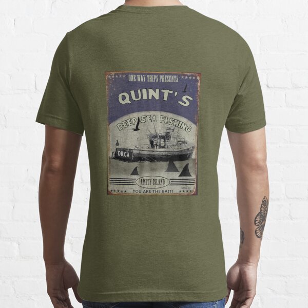 Quint's Shark Fishing (One Way Trips) Essential T-Shirt for Sale by The  Aloof