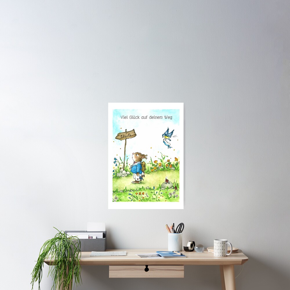 Póster «Der erste Schultag Viel Glück auf deinem Weg!» de