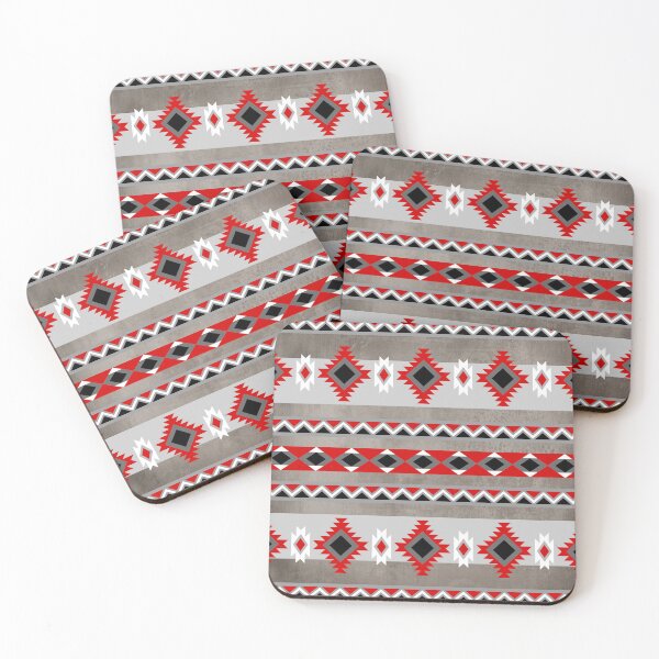 Item preview, Native American Tribal Pattern - Grey, Red, and Black designed and sold by handsoftime2020.