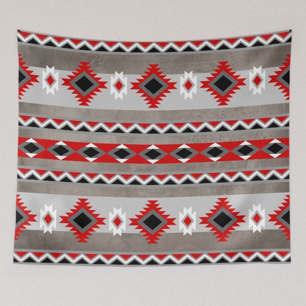Item preview, Native American Tribal Pattern - Grey, Red, and Black designed and sold by handsoftime2020.