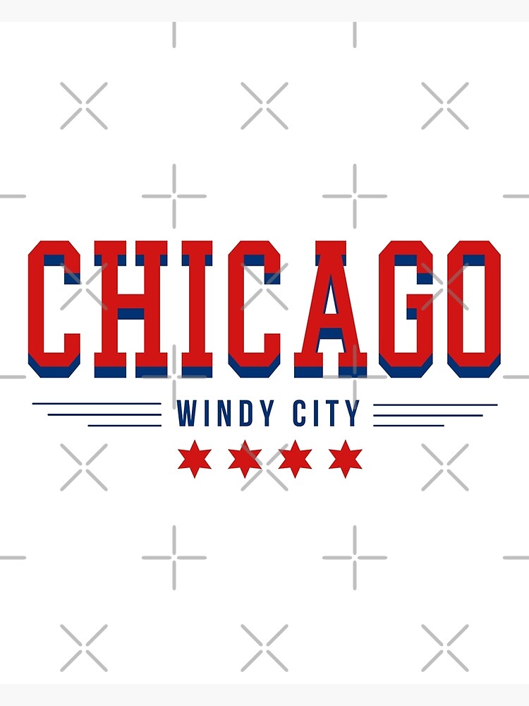 "Chicago Vintage Inspired Design Chicago Flag" Poster for Sale by