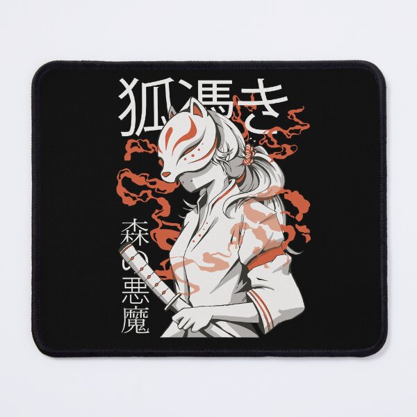 Item preview, Woman with kitsune mask and samurai sword katana designed and sold by Rob-Son.