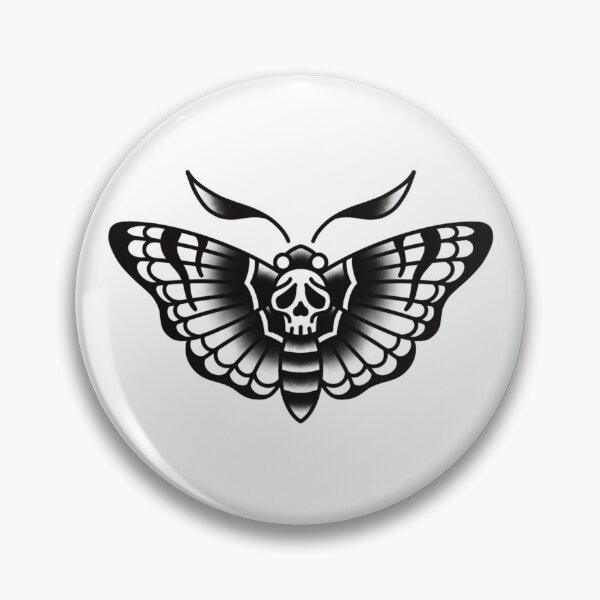Item preview, Traditional Moth Tattoo Sticker designed and sold by BobCatchpole.