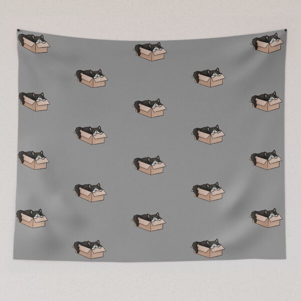 Item preview, Cute Tuxedo Cat In A Box designed and sold by Zephyr-Studio.