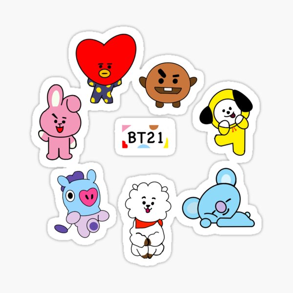 "BT21 Characters Set" Sticker For Sale By Blissfulbrushes | Redbubble