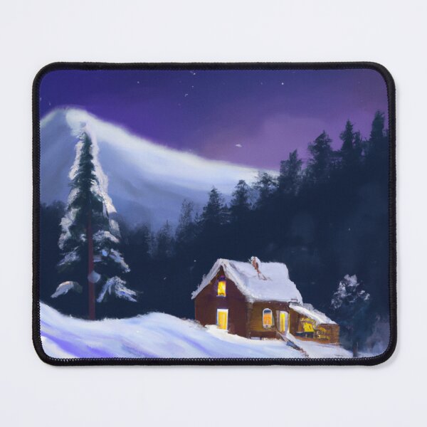 Item preview, Winter House In The Mountain Christmas Time Painting designed and sold by HettyKam.