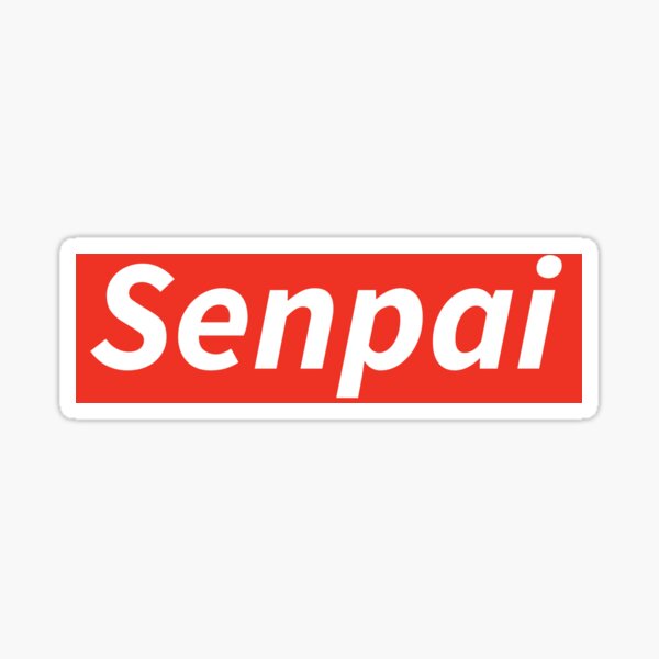 Senpai Supreme Stickers Redbubble - senpai x supreme roblox