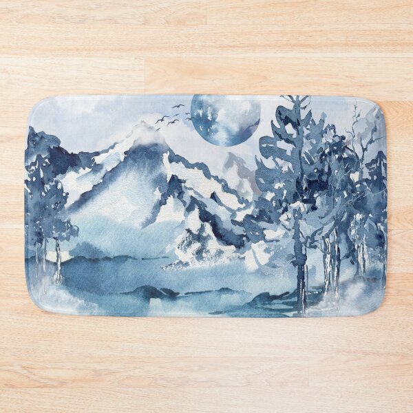 Item preview, Full Moon Mountain landscape Painting digital art designed and sold by colorsofpixel.