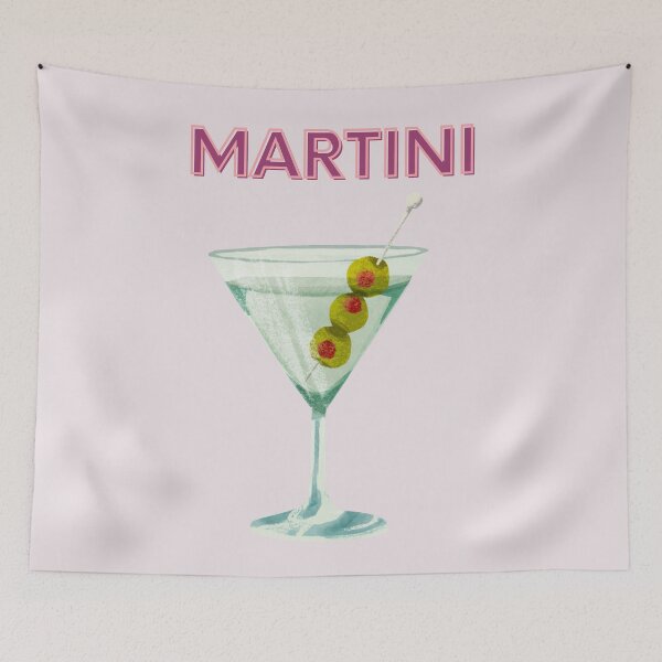 Item preview, Cute Feminine Y2k Girly Martini Cocktail Print designed and sold by Femme Pastel Collective.
