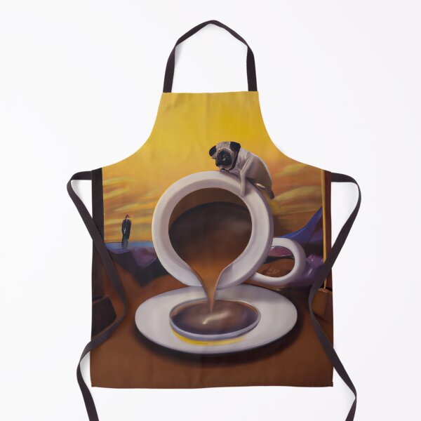 Item preview, Salvador Dali Inspired Pug Drinking a Coffee to Another Dimension designed and sold by chanzds.