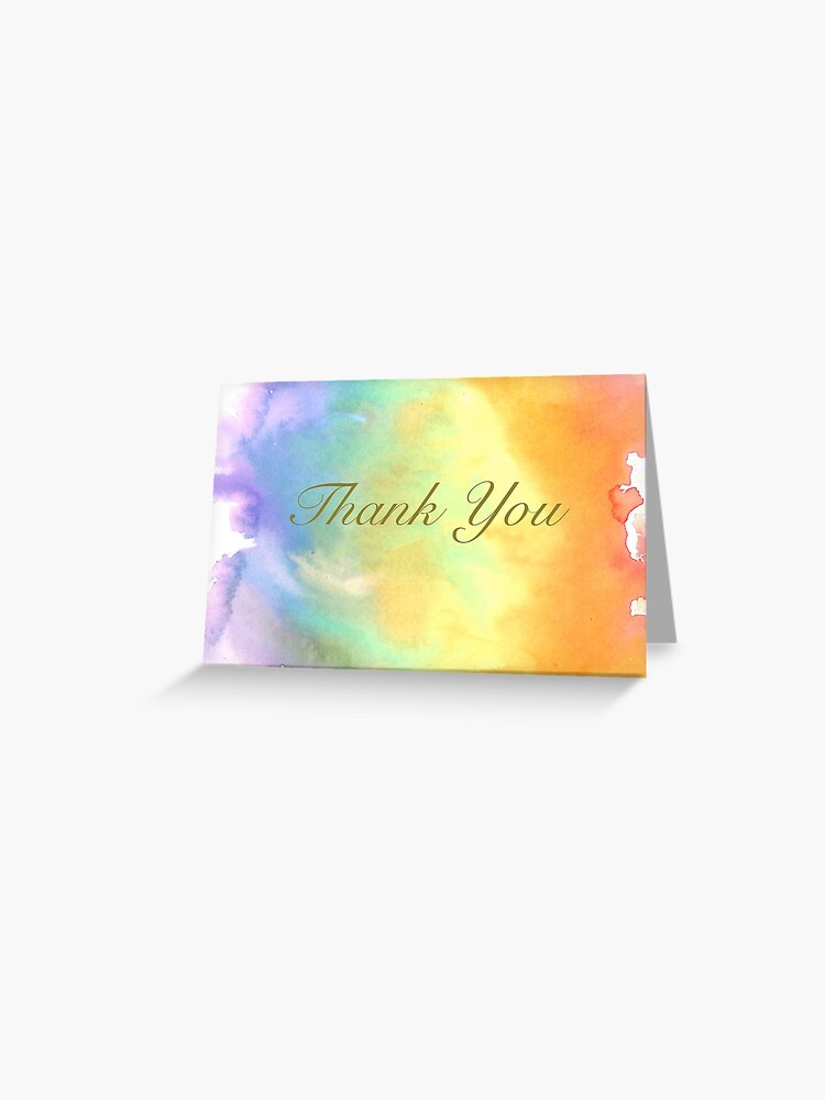 Watercolor Rainbow Thank You | Greeting Card