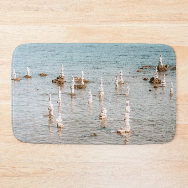 Item preview, Balanced Stones, Antibes Beach, France Sea Print, Balance Rocks Sea designed and sold by radub85.