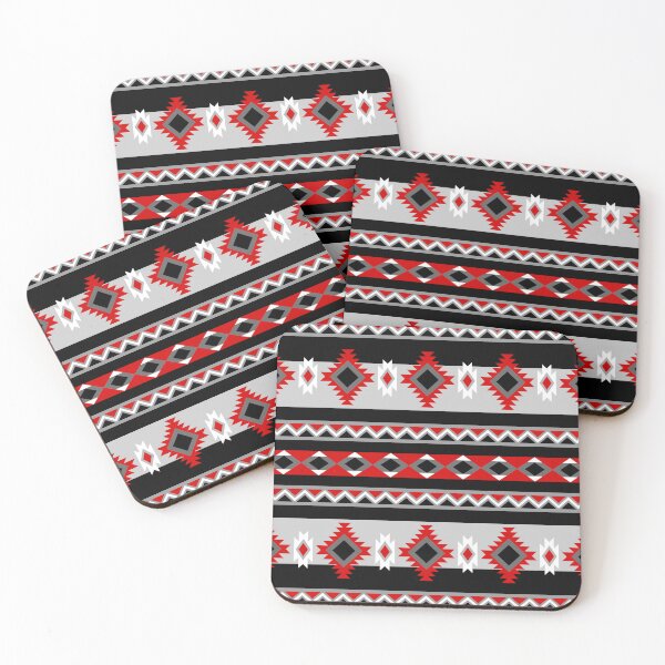 Item preview, Southwestern Aztec Tribal Pattern - Black, Gray, And Red designed and sold by handsoftime2020.