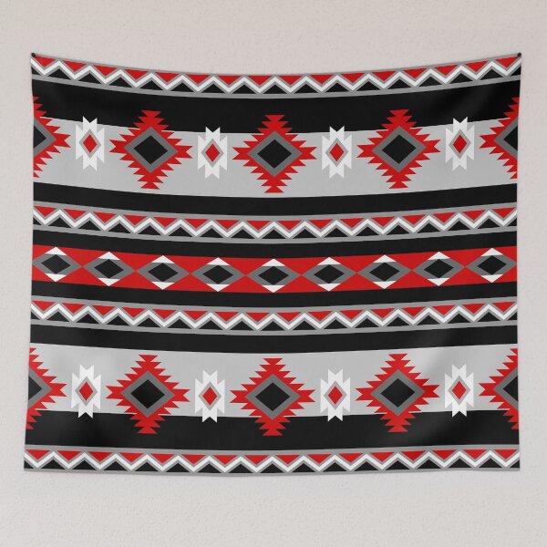 Item preview, Southwestern Aztec Tribal Pattern - Black, Gray, And Red designed and sold by handsoftime2020.