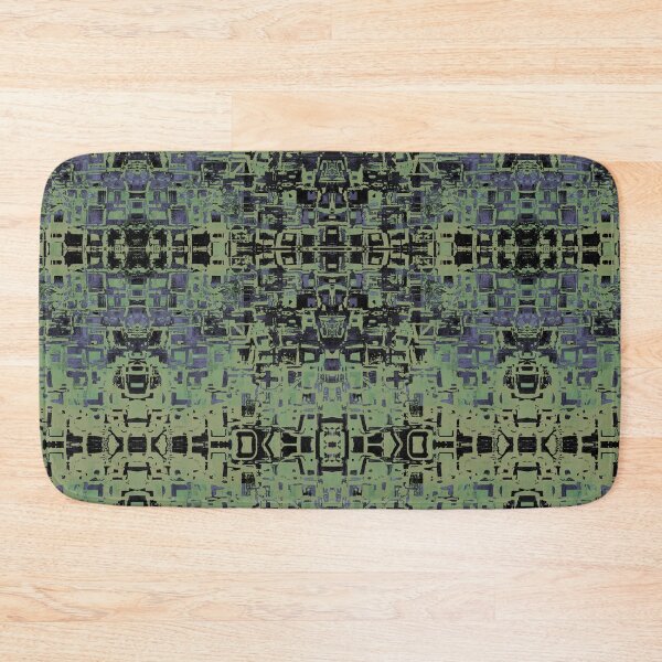 Item preview, Hint of Hieroglyph Kaleidoscopic Seamless Pattern Black and Olive designed and sold by Reconocer.