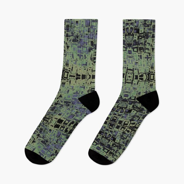 Item preview, Hint of Hieroglyph Kaleidoscopic Seamless Pattern Black and Olive designed and sold by Reconocer.