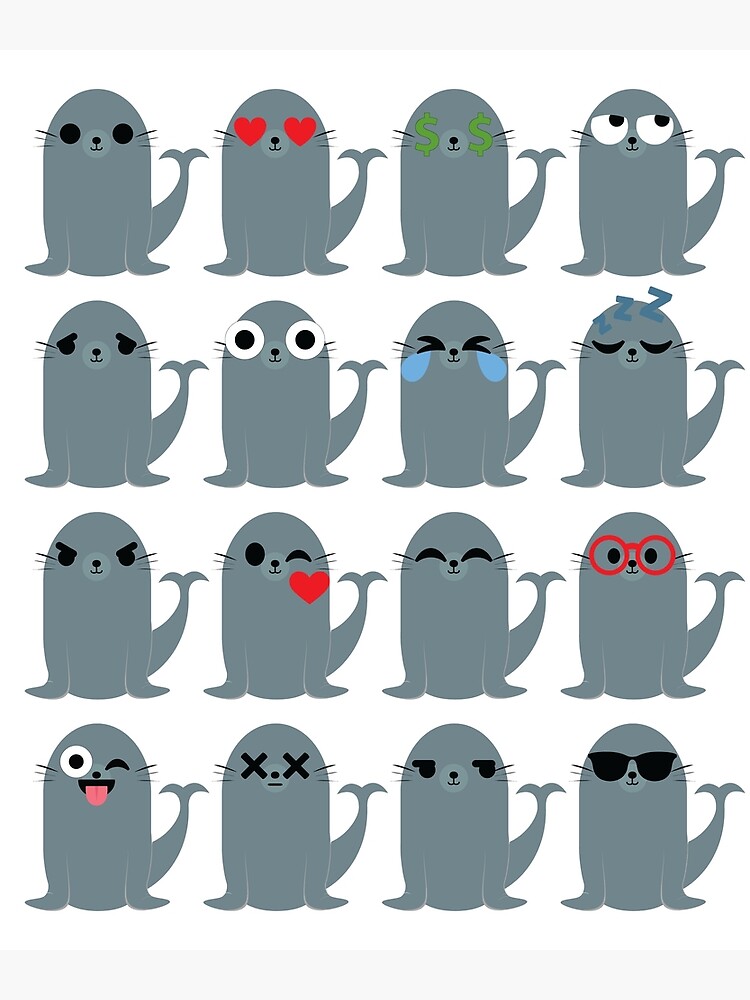 "Seal Emoji " Poster by HippoEmo Redbubble