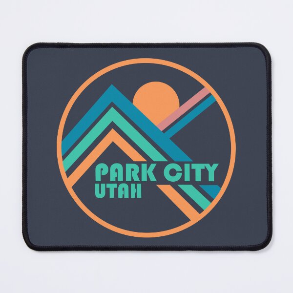 Item preview, Park City Round Graphic Green Text Orange Border designed and sold by Mountain Flower.