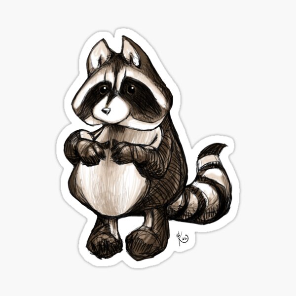 Simply Raccoon Sticker for Sale by RogMont