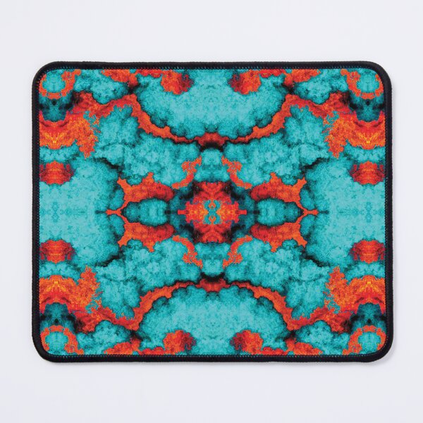 Item preview, Kaleidoscopic Cloudy Marble Seamless Pattern Teal and Orange designed and sold by Reconocer.