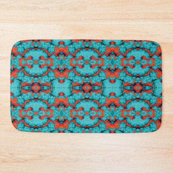 Item preview, Kaleidoscopic Cloudy Marble Seamless Pattern Teal and Orange designed and sold by Reconocer.