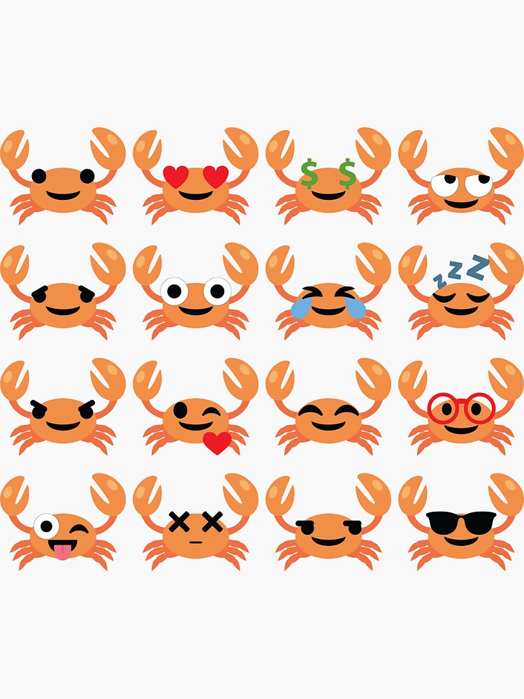 "Crab Emoji " Sticker by HippoEmo Redbubble