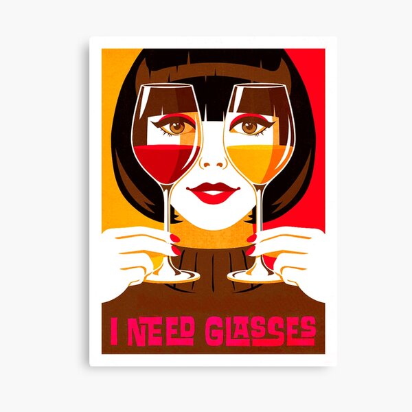Item preview, Retro Vintage I need Glasses for Red Wine and Wine Lover  designed and sold by anotherkali.