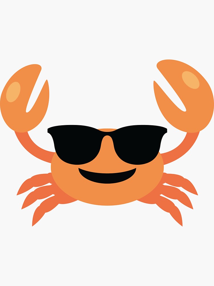 "Crab Emoji " Sticker by HippoEmo Redbubble