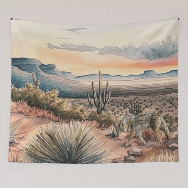 Item preview, Southwest Desert Landscape Painting designed and sold by HappyLifeCreate.