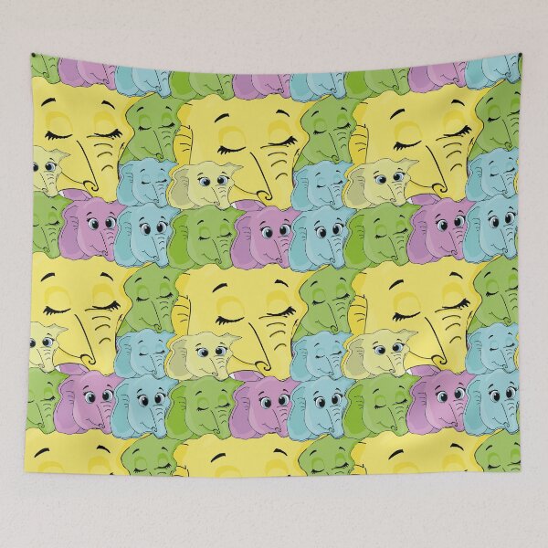 Item preview, Colorful Tessellation Elephants designed and sold by soryilustracion.